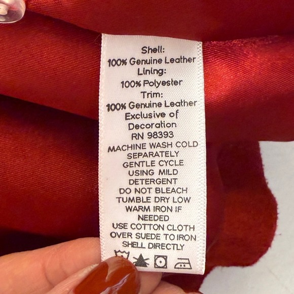 NWT Bradley Bayou Red‎ Leather Suede Toggle Coat  Women's Medium  Hooded - Picture 14 of 16